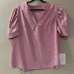 Red Striped Blouse